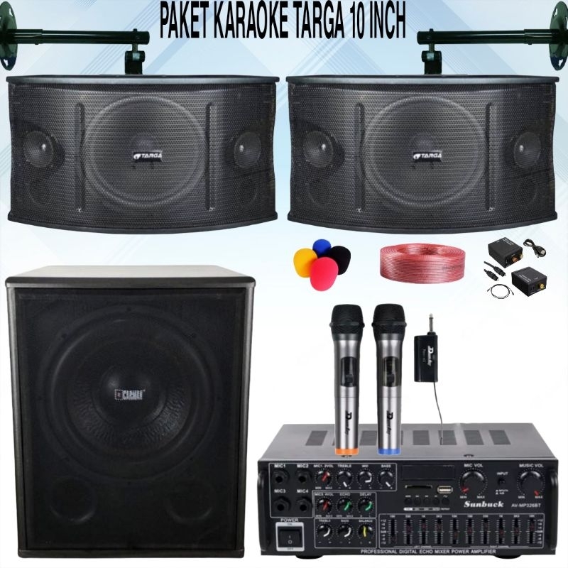 PAKET KARAOKE 10 INCH TARGA + SUBWOOFER 12 INCH PAKET KARAOKE RUMAHAN TERBAIK SOUND SYSTEM FULL SET