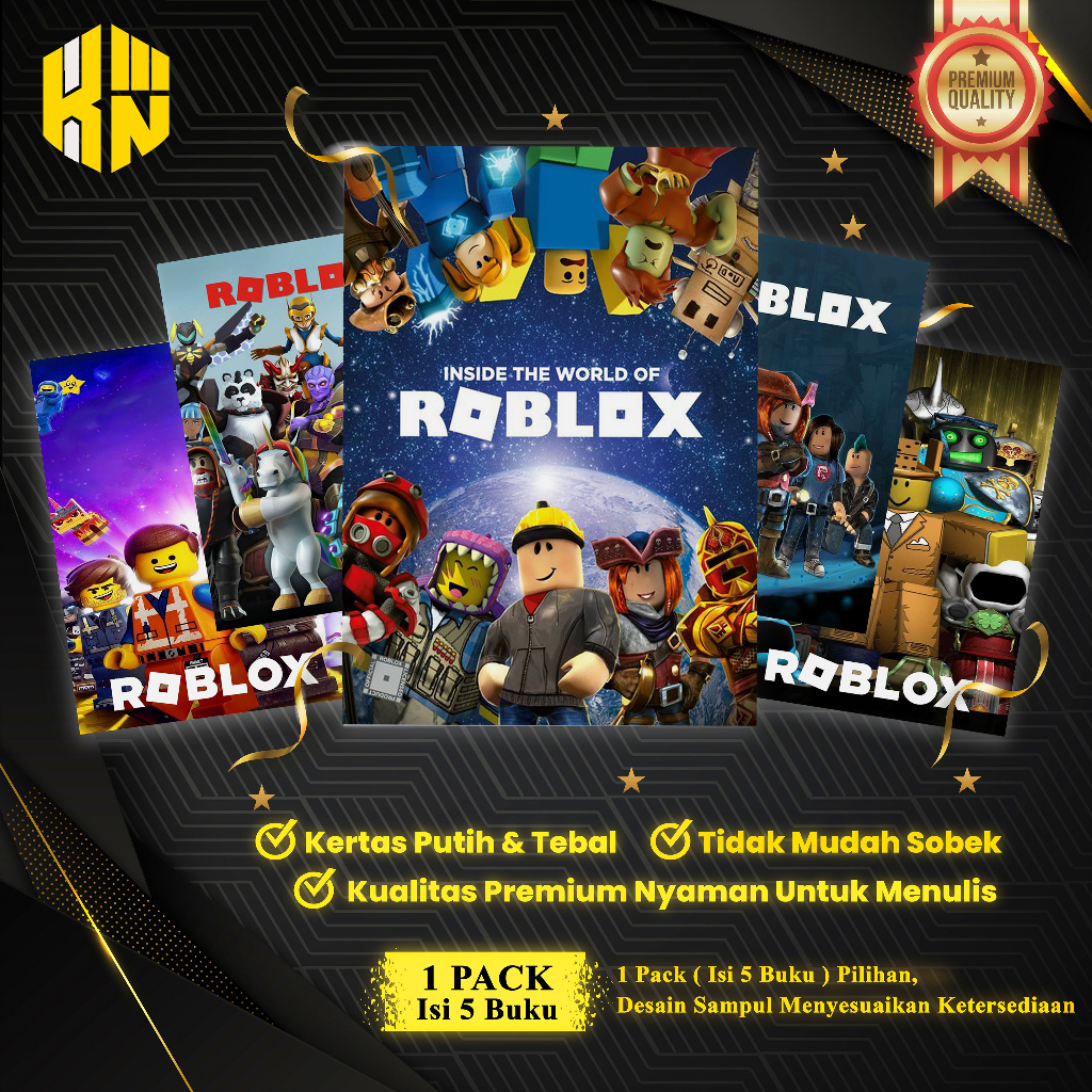 

KEN.IND - Buku Tulis Sekolah Custom Tema ROBLOX Bergaris 38 Lembar 1 Pak Isi 5 Buku/ Buku Tulis Anime/ Buku Aesthetic/ Buku Catatan