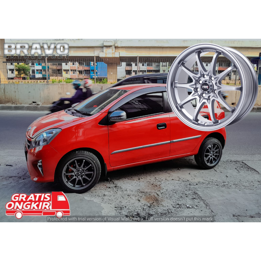 VELG MOBIL AGYA AYLA DATSUN GO RING 16 PELEK RACING HSR HIROSHIMA R16 GREY