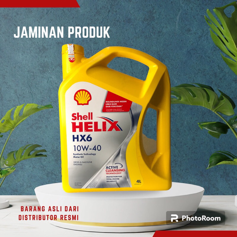 Shell Helix HX6 Oli mobil bensin & diesel (1 galon=4liter)/ barang Asli bukan KW
