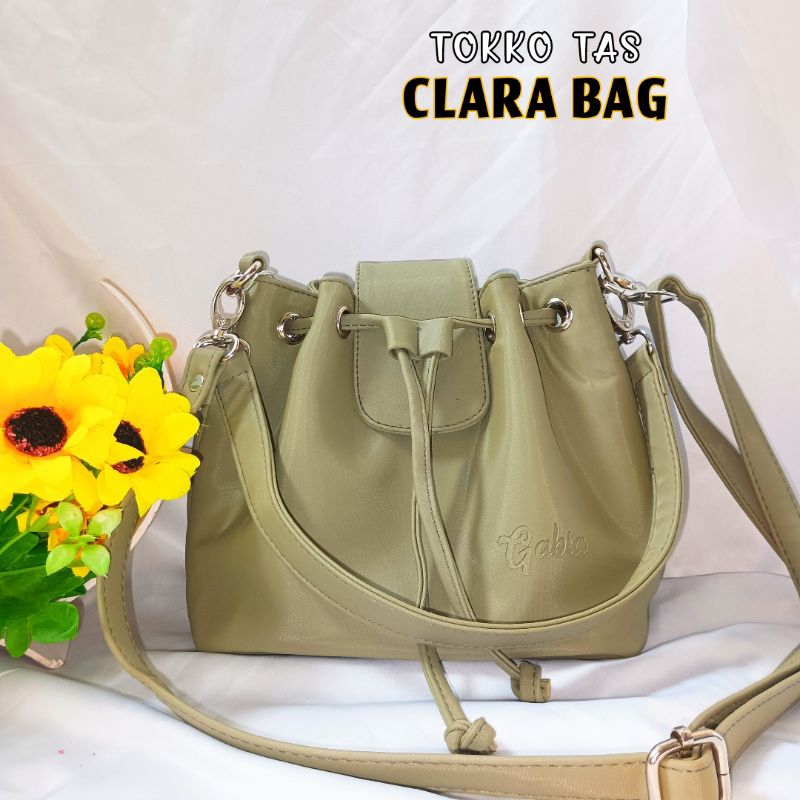 CLARA BAG By Gabia, Tas Slempang Serut Wanita Viral Polos