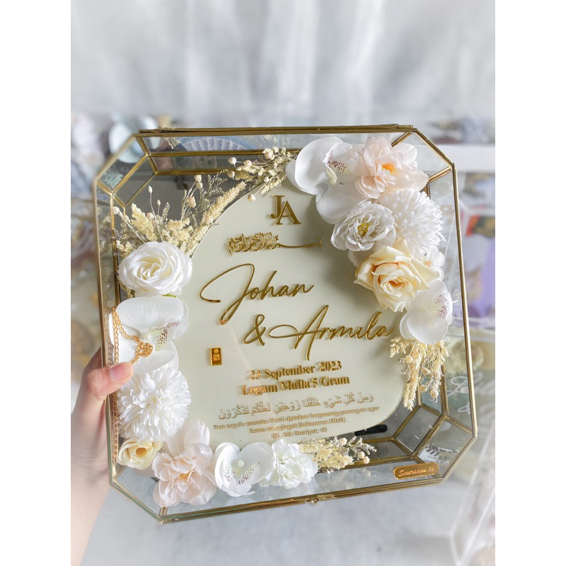 MAHAR AKRILIK FRAME TERARIUM KACA BELAKANG CERMIM