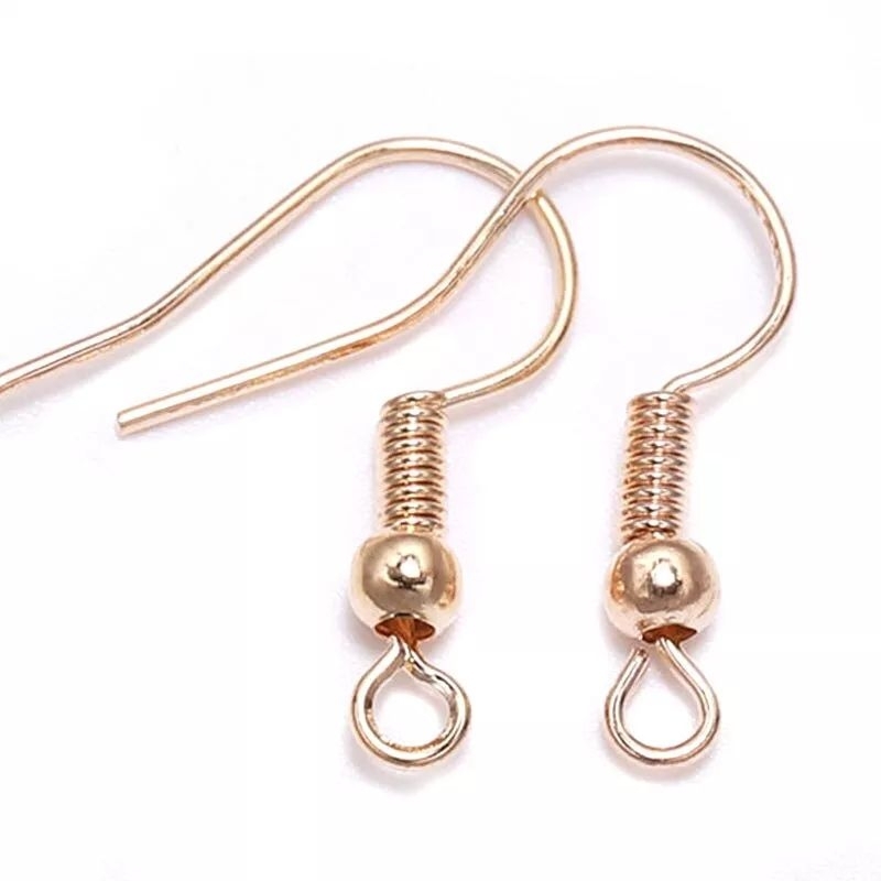 2PCS / Rose Gold Anting Anting Gesper Kaitan Telinga Kuping Aksesories Kait DIY Creative Penyambung 