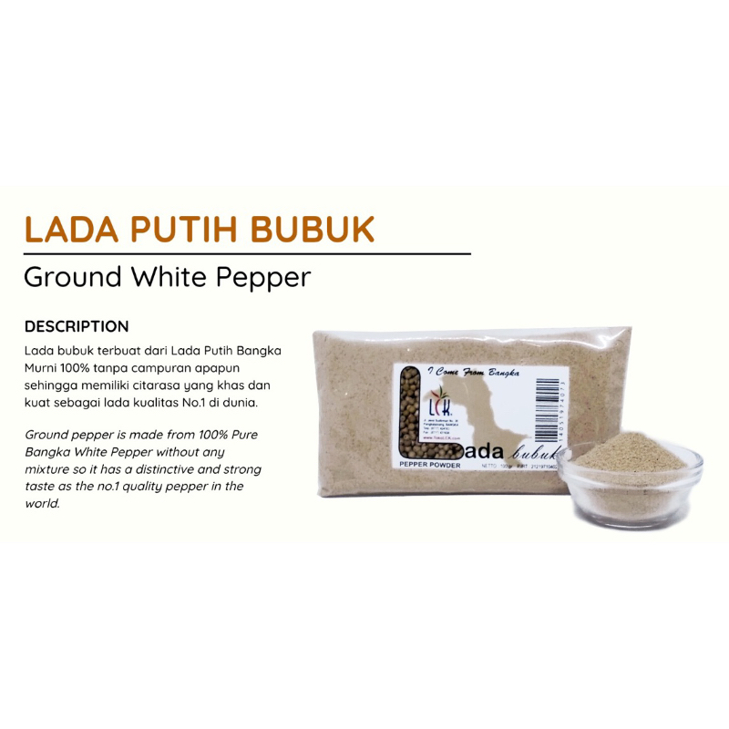 

Lada Putih Halus Refill 100 Gram Asli Bangka -LCK