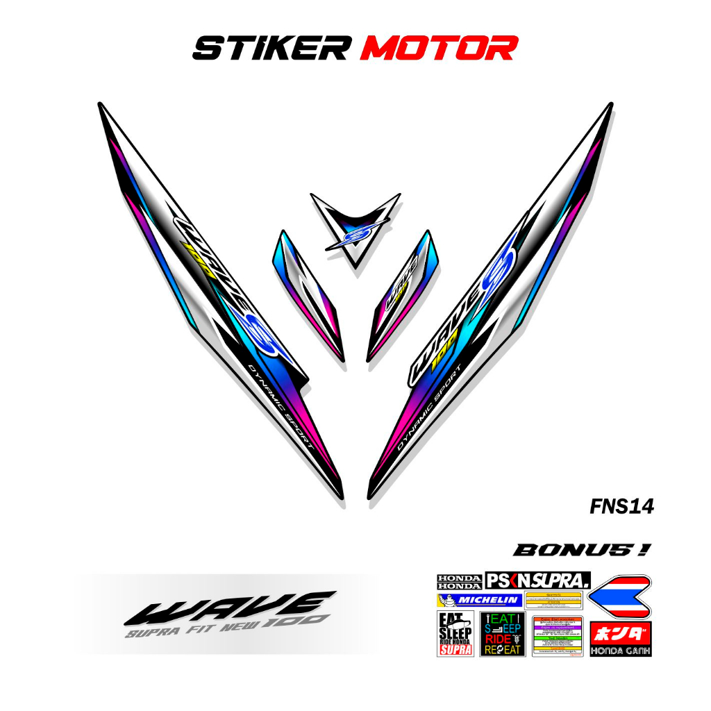 FNS14 STRIPING SUPRA FIT NEW VARIASI GRAFIS RACING STIKER STICKER LIS PEREKAT SCOTLITE SKOTLET HONDA