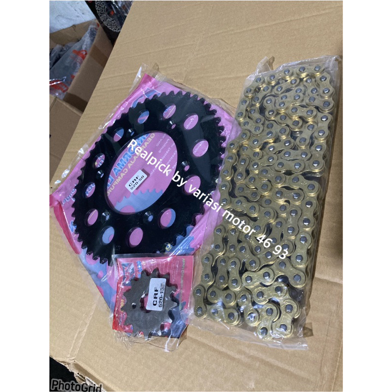 gear set rantai honda crf 150l 520-50 gear honda crf 150l 520-50