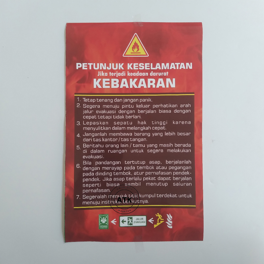 

Poster Petunjuk Keselamatan Kebakaran - Stiker K3