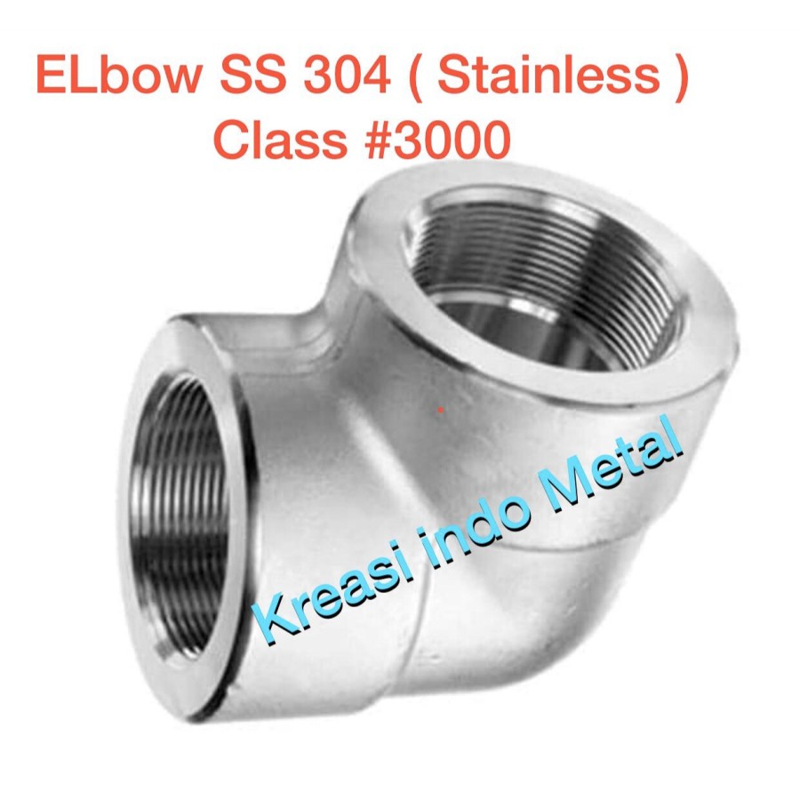 1/2” Elbow / Knee Stainless SS 304 Class 3000 - Drat NPT SS304