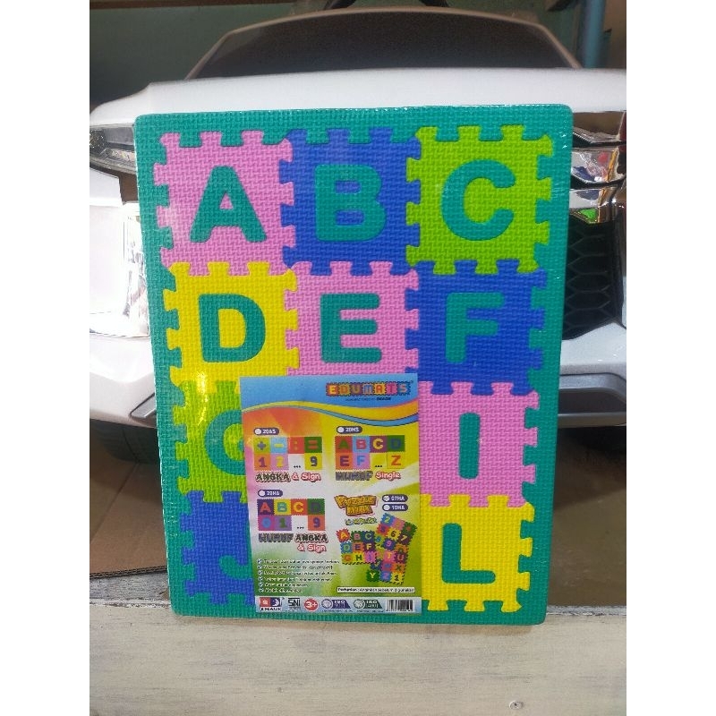 playmat edumats huruf angka puzzle mini isi 36 pcs