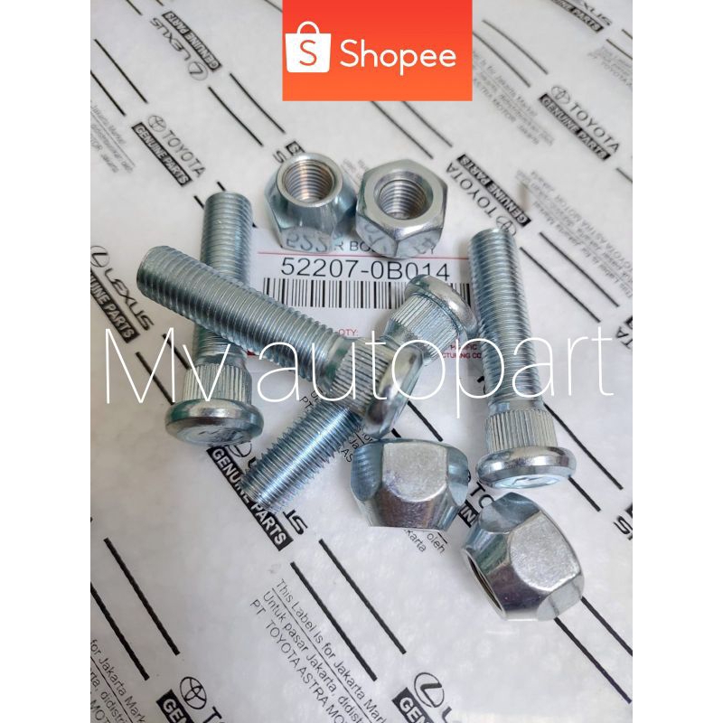 Baut roda dan mur panjang 6cm Toyota Kijang Kf60 / Kijang Super / Kijang Grand Original