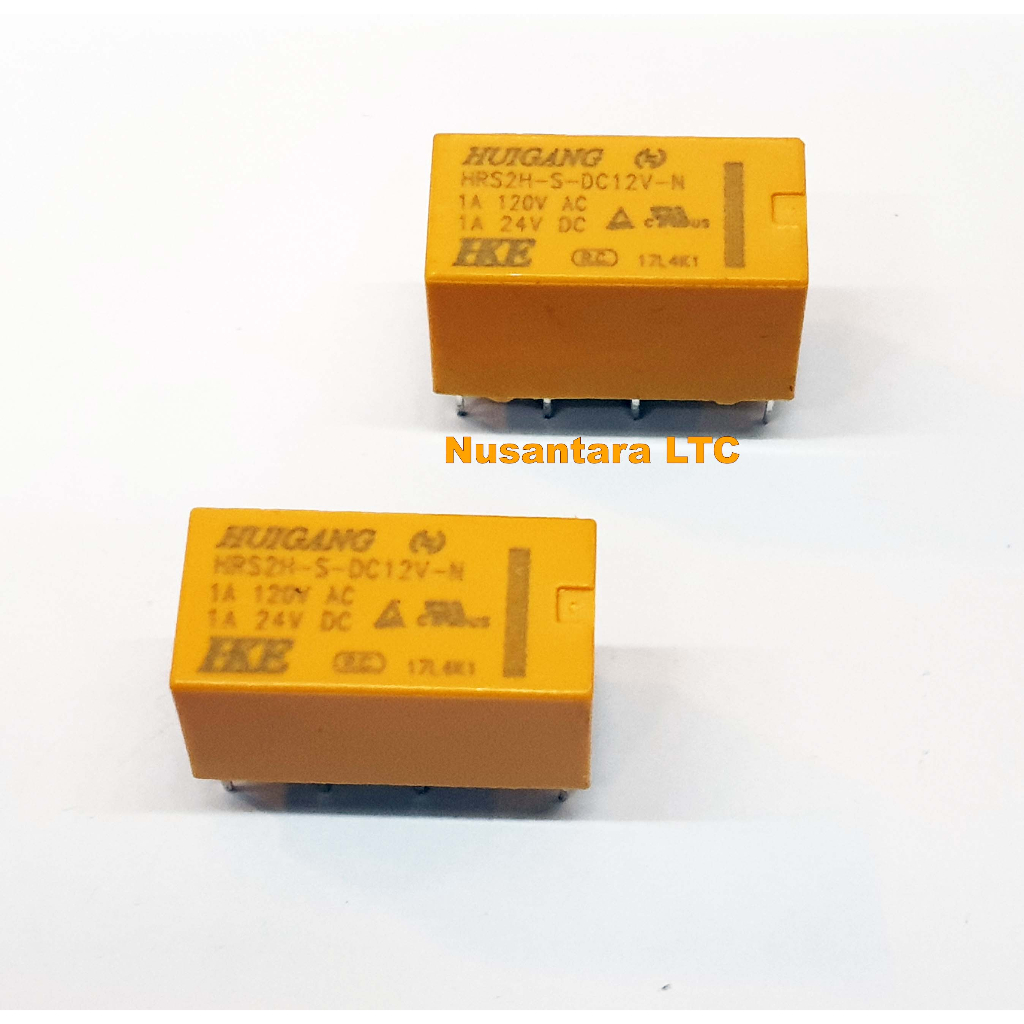 Relay DC 12V HKE 8 kaki