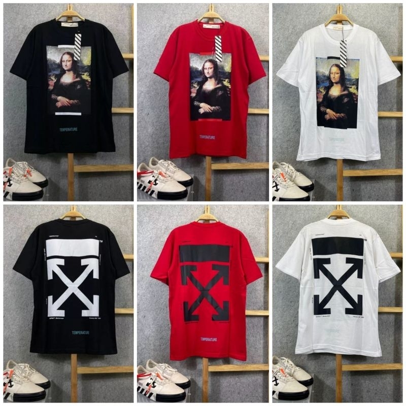 KAOS PENDEK OFF WHITE MONALISA MIRROR FULL TAG