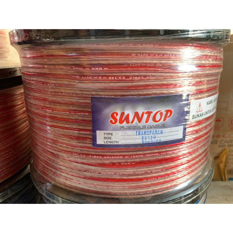 PER ROL KABEL AUDIO BENING TRANSPARAN 2x120 2 x 120 mm PANJANG 300 Y STAR CABLE