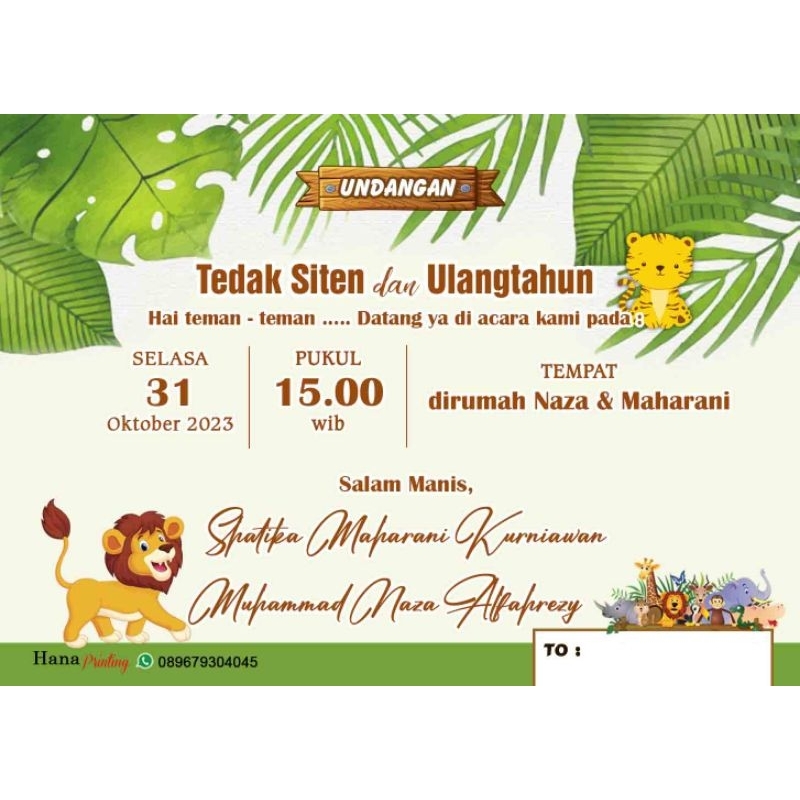 undangan pitonan/tedhak siten