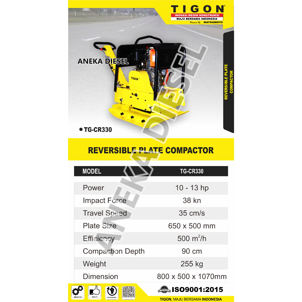 Stamper Kodok TG-CR330 TIGON / Plate Compactor TG-CR330 TIGON