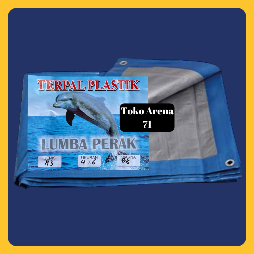 Terpal Plastik A3 Serbaguna 4x6 6x4 biru silver Lumba perak