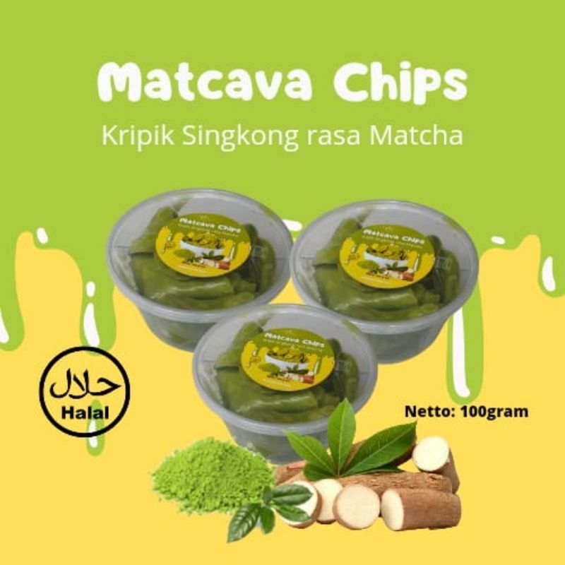 

Keripik singkong Matcha MATCAVA CHIPS Isi 100gram