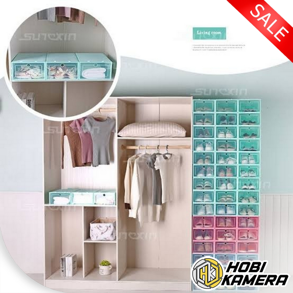 Tempat Sepatu Susun Rak Kotak Lipat Box Ukuran Besar