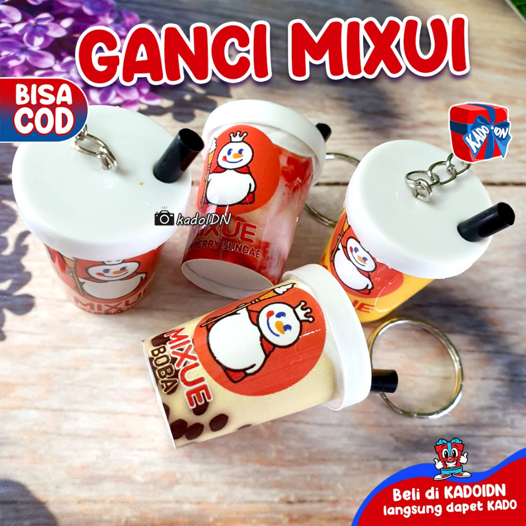Gantungan Kunci Miniatur Mixue Boba