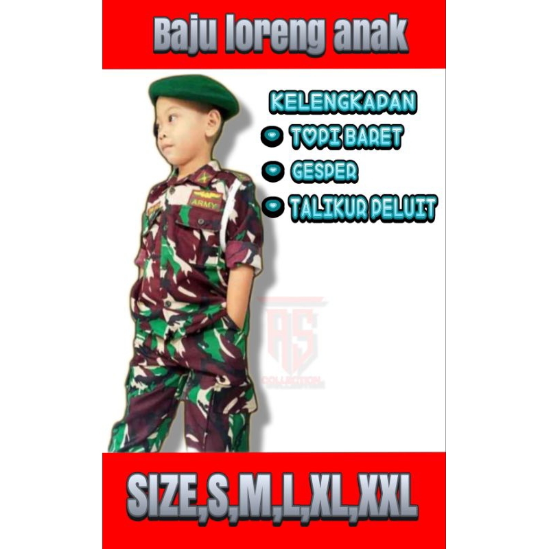BAJU TENTARA ANAK TK TNI AD / SERAGAM ANAK TK / BAJU SERAGAM ANAK TK CUSTOM