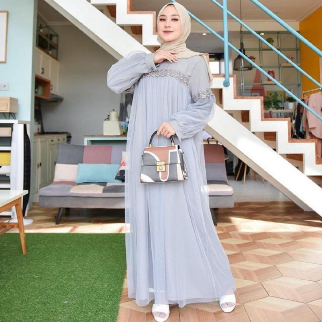 Maxi Nuraini Couple Nuraini Maxi ZOYA Dress Maxi Tile Gamis Muslim Terbaru XC Maxi Nuraini Couple Nu