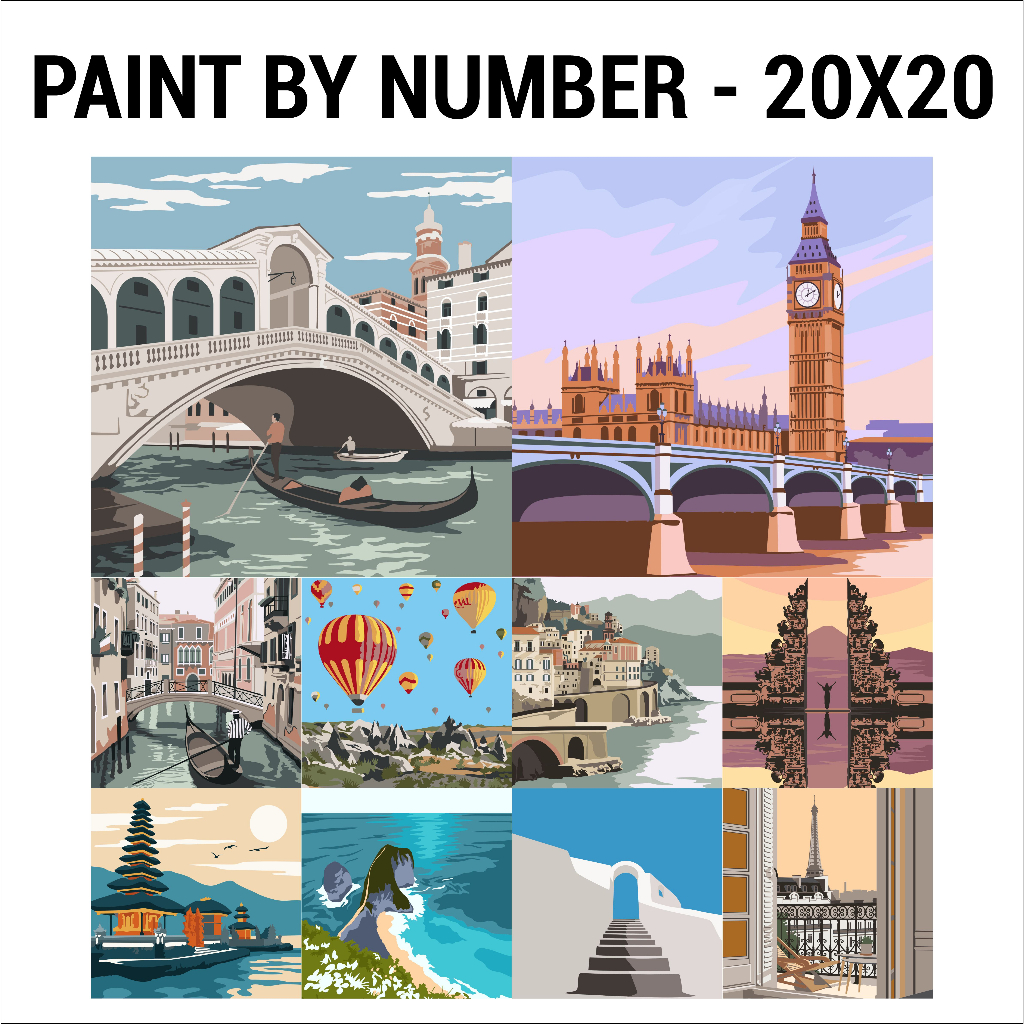 

Paint by Number Kit 20x20, 20X25 cm | TRAVELLING SERIES 02