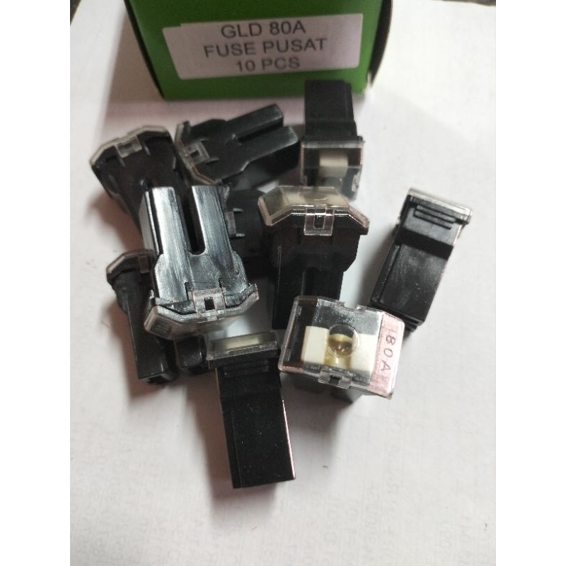 10pcs skring sekring fuse fusat pusat 80A gld got panjang