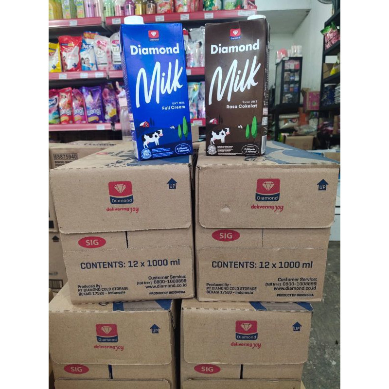 

IO Susu UHT Diamond 1 Liter Isi 12pcs Putih/Coklat