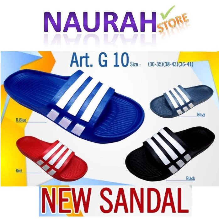 SANDAL SLOP PRIA GARIS 3 ADDS  FULL RUBBER ORIGINAL SHEVANO G10 RINGAN EMPUK ORIGINAL