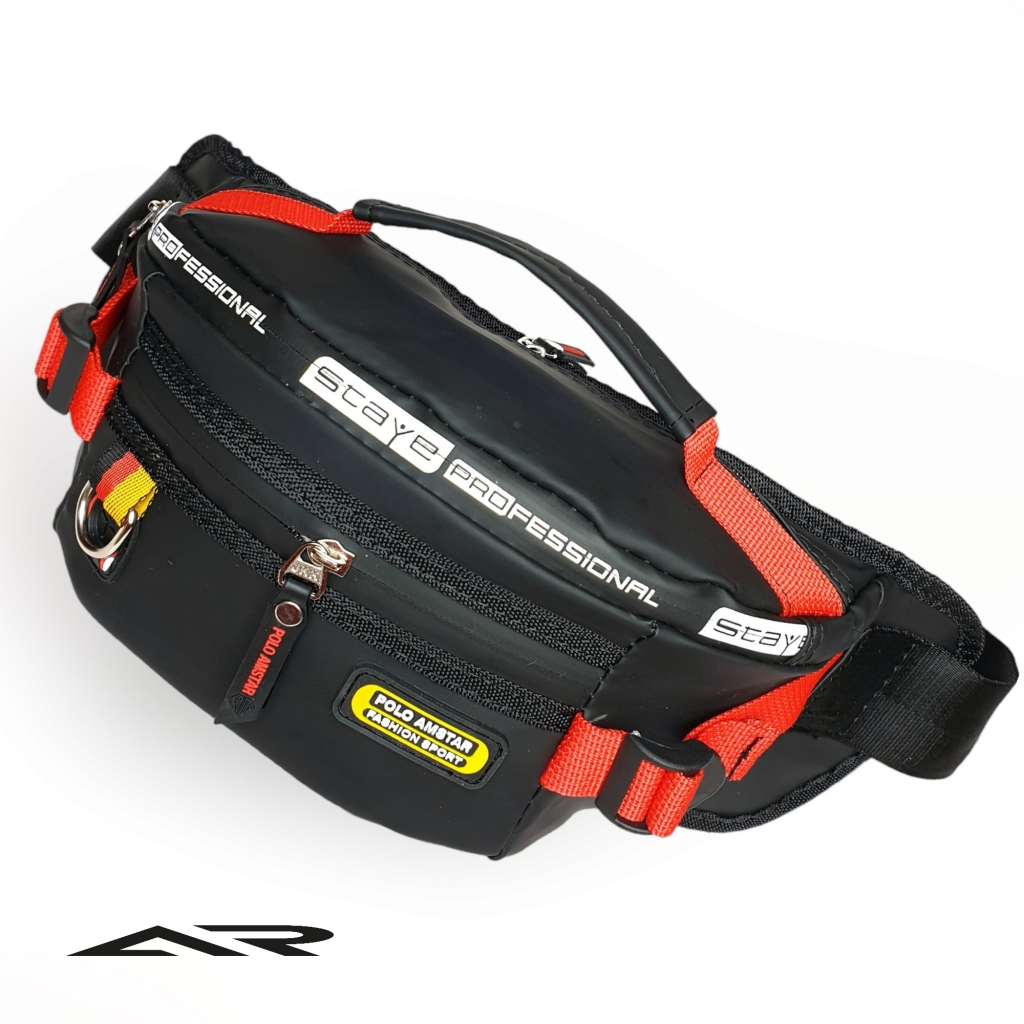 Waistbag Polo Amstar Combox Sporty Tas Selempang Anti Air Tas Pinggang Pria