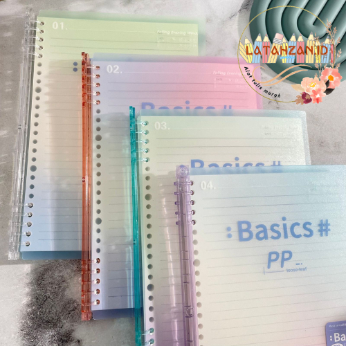 

Buku Binder Transparan Warna Rainbow Ukuran B5 Free Refil Binder Cute Murah Cod