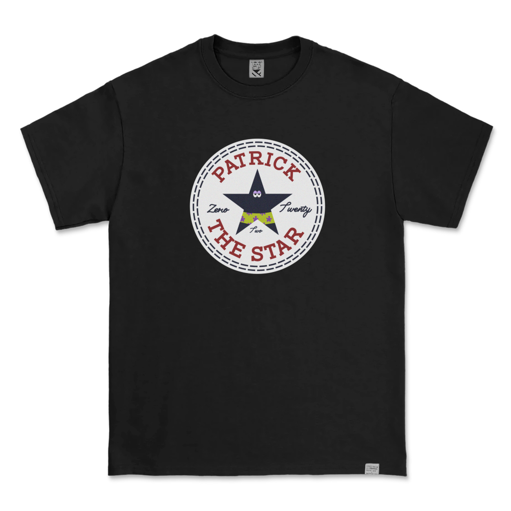 Kaos Distro Parodi Zerotwentytwo T-Shirt Patrik Conv Black | Baju Pria Parody Plesetan Lucu-DESIGN