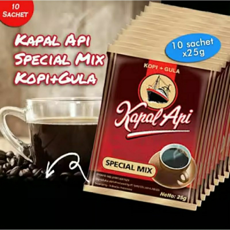 

Kopi kapal api special mix+gula (1renceng)