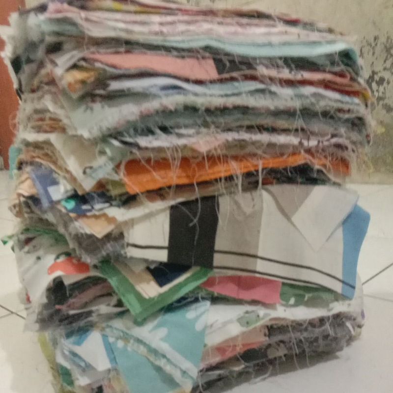 Bahan Kiloan Kain Perca Potongan Sprei 20x20