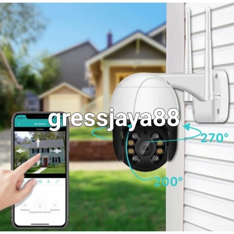 IP CAMERA CCTV WIFI OUTDOOR PTZ 8MP FULL HD WATERPROOFWIRELESS CCTV WIFI IP - Tanpa memory