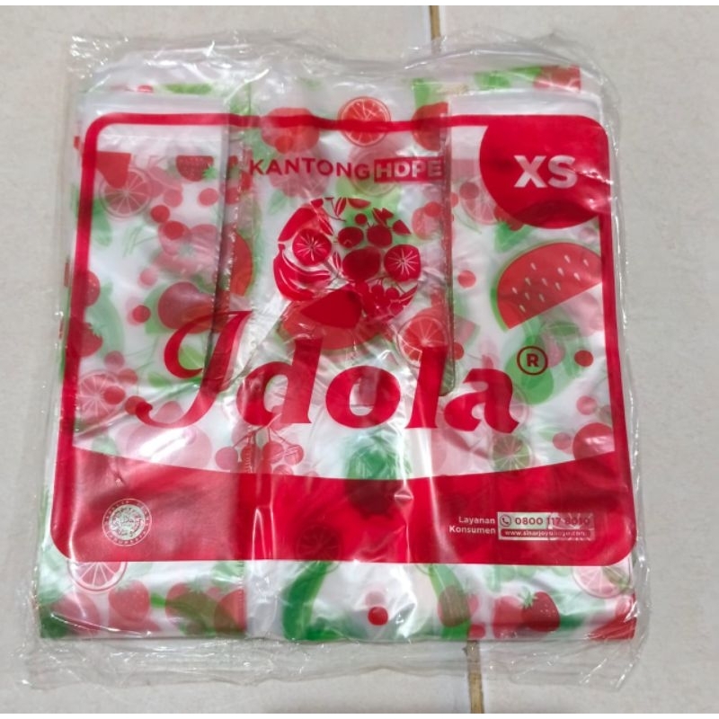 Kantong plastik idola ukuran 15 XS motif buah ceri kantong kresek lucu gambar