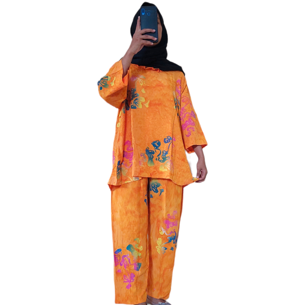 BATIK DANIA BATIK UNAN BATIK CAP PREMIUM  setelan Wanita Motif Kekinian One Set Rayon Super Tebal