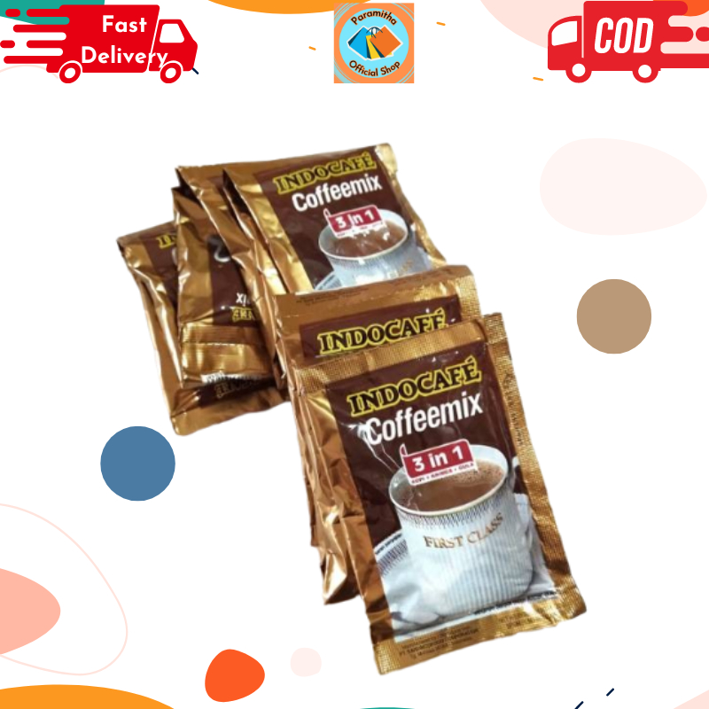 

Indocafe Coffeemix Kopi 3 in 1 Kopi + Krimer + Gula 20gr apat 1 Renceng Isi 10 Sachet