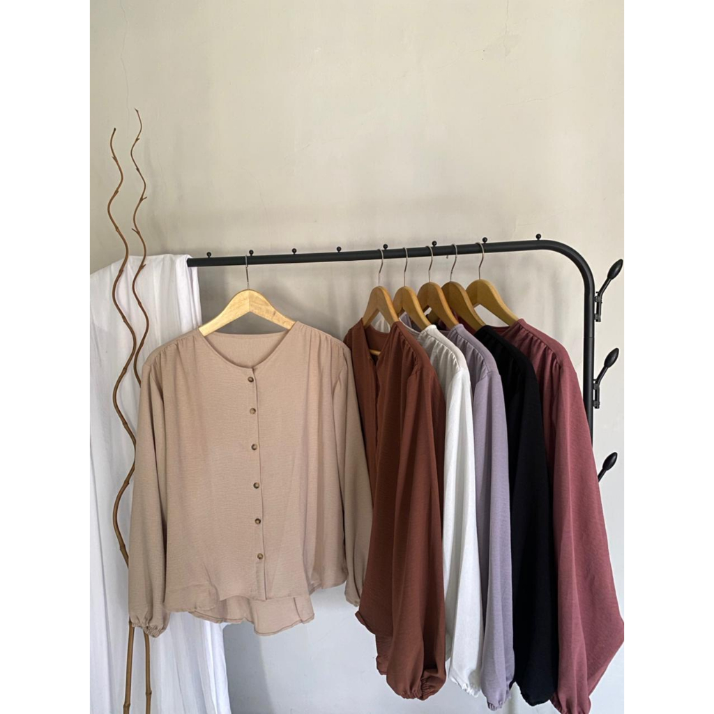 Kemeja Crinkle Oversize // Kemeja Polos Crinkle Airflow