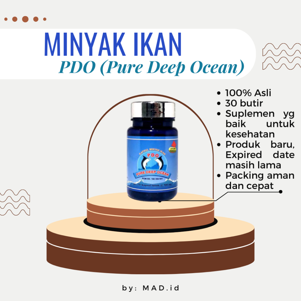 [SATUAN] Minyak Ikan PDO Pure Fish Oil ORIGINAL Minyak Ikan Omega 3 Isi 30 Kapsul