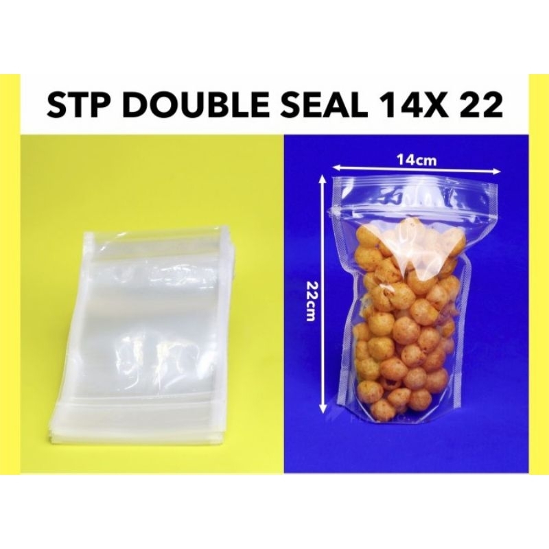 GROSIR 1 BAL Plastik Standing Pouch Uk14x22 / Plastik Kemasan Snack/Plastik Klip Berdiri Double Seal