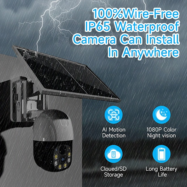 CCTV WIFI Solar Panel Waterproof HD V380 Pro Camera Outdoor
