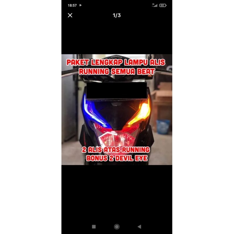 LAMPU ALIS RUNNING BEAT 2 MODW SENJA SEIN PAKET SEPASANG bonus demon