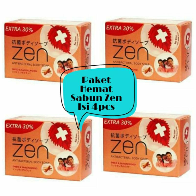 PAKET HEMAT SABUN ZEN ISI 4PCS SABUN BATANG ZEN SABUN ANTIBAKTERI TERMURAH PROMO