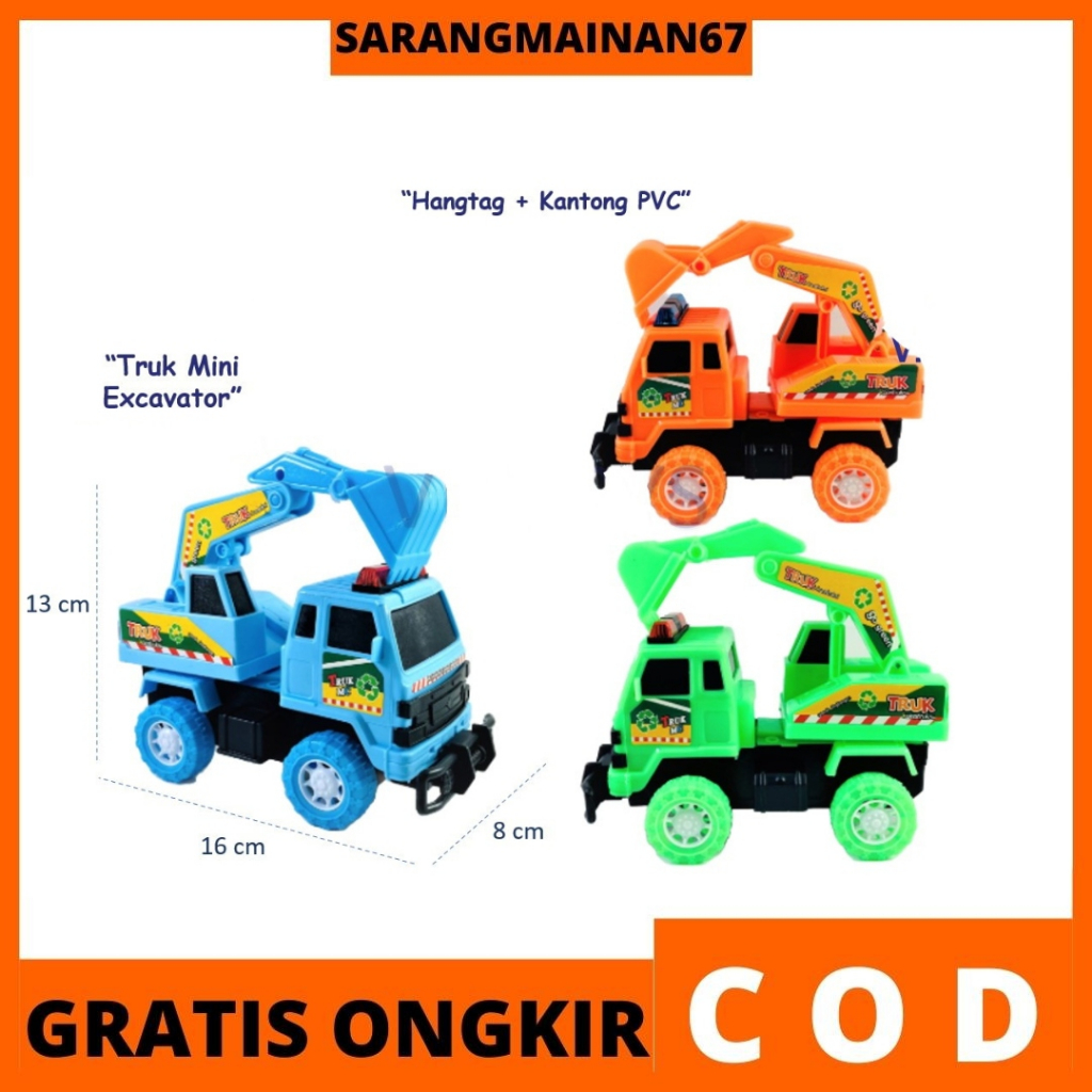 C-01 MAINAN ANAK MOBIL MINI EXCAVATOR TRUCK EXCAVATOR MINI TRUCK KONTRUKSI MAINAN ANAK MOBIL PLASTIK