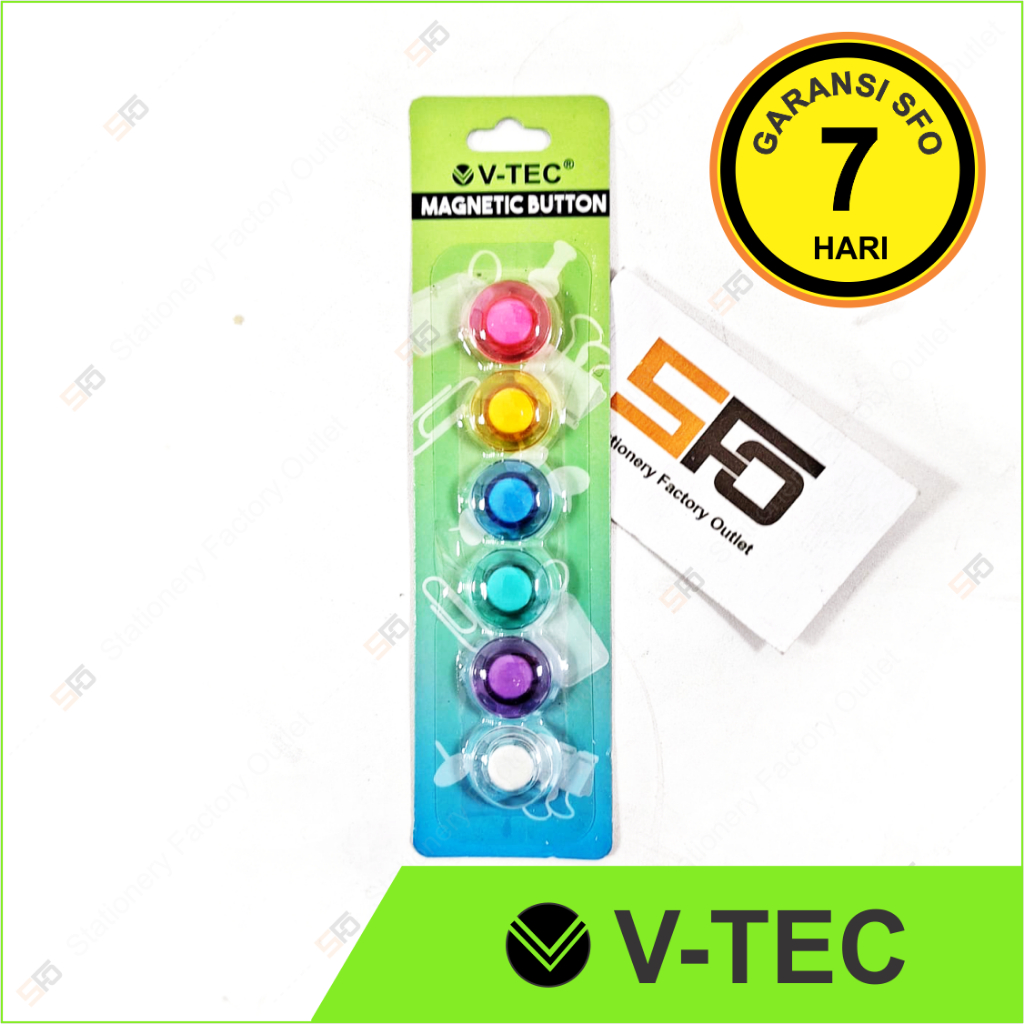 

Magnet Papan Tulis Kecil Transparan V-Tec isi 6 - VT-MB20CLR