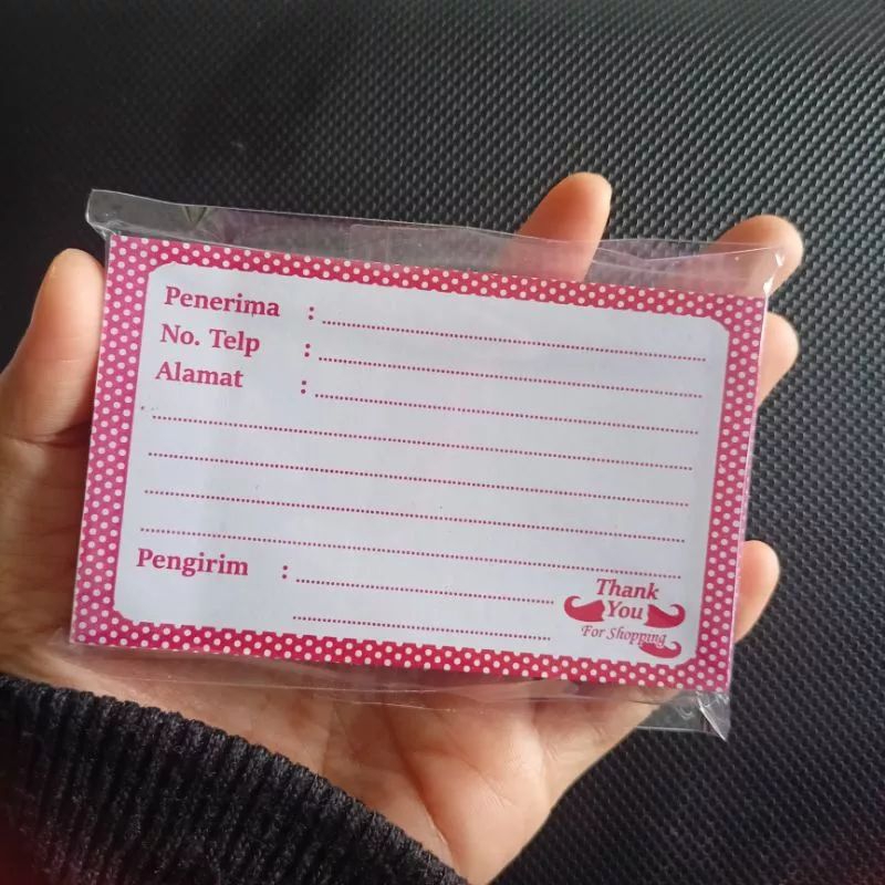 

LABLE PENGIRIMAN SIMPLE ISI 100 LEMBAR