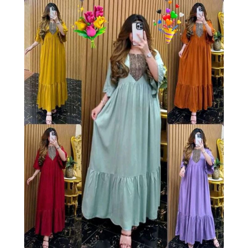 AMEERA MAXY DRESS/GAMIS RAYON AMEERA/GAMIS SUSUN RENDA
