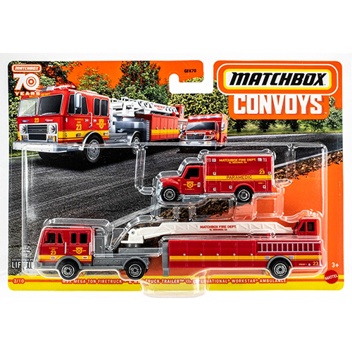 Matchbox Convoy MBX Megatron Firetruck & International Ambulance