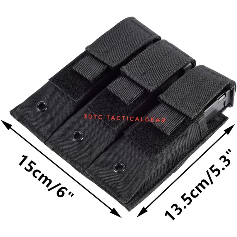 Magazine pouch Triple Tactical Pistol Sarung Magazen glock 3 slot